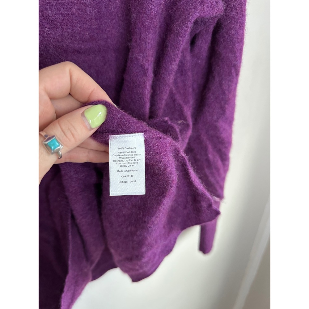 Talbots Pure Cashmere Sweater Women 2X Purple EUC Mock Neck Soft Luxury Pullover - Picture 4 of 7